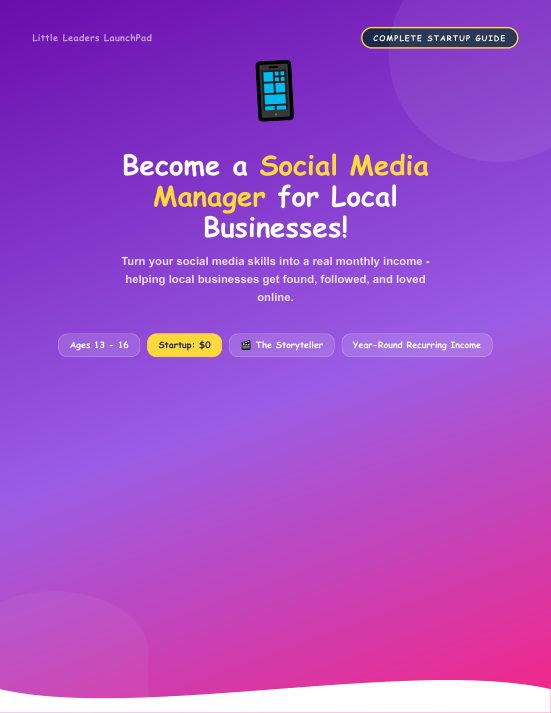 Social Media Manager for Local Businesses guide cover