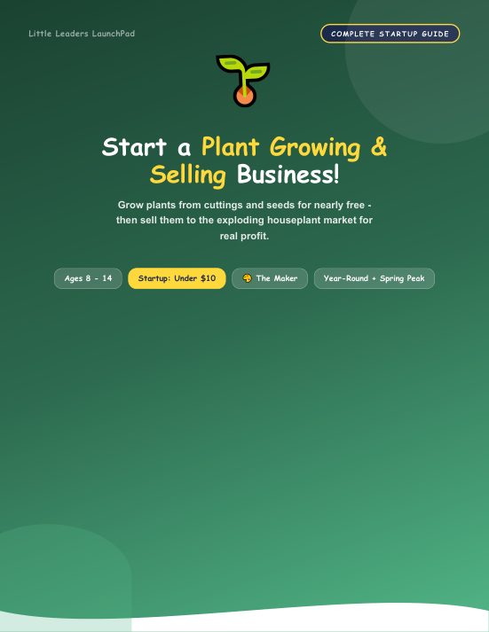 Plant Growing & Selling guide cover