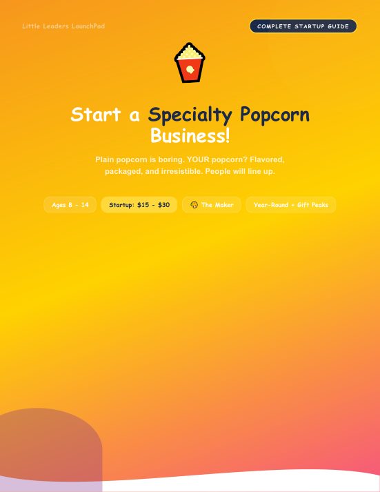 Specialty Popcorn guide cover