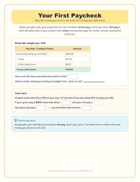Your First Paycheck